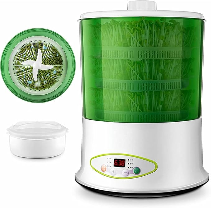 Automatic Sprouter Household Sprouter Precision Time and Temperature Control with 1.8L Water Tank Thermostat Green Seeds Growing for Radish Wheatgrass