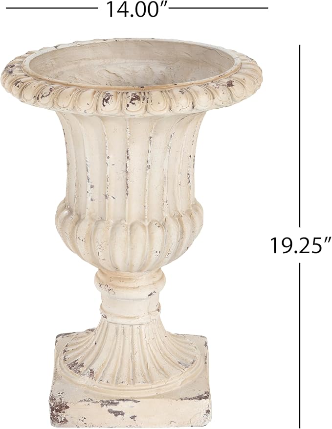 Planter Antique White 19.25'' H