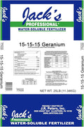Jack's Professional 15-15-15 Geranium Water-Soluble Fertilizer with Micronutrients for Root Growth and Bud Set in Geraniums Grown in Continuous Liquid Feed Programs 25lbs