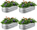4x2x1 ft Galvanized Raised Garden Bed Outdoor 4-Pack 12 Tall Metal Planter Boxes for Planting Vegetables Flowers Herbs Tomato - Corrugated Rust-Resistant Elevated Garden Beds Kit Silver