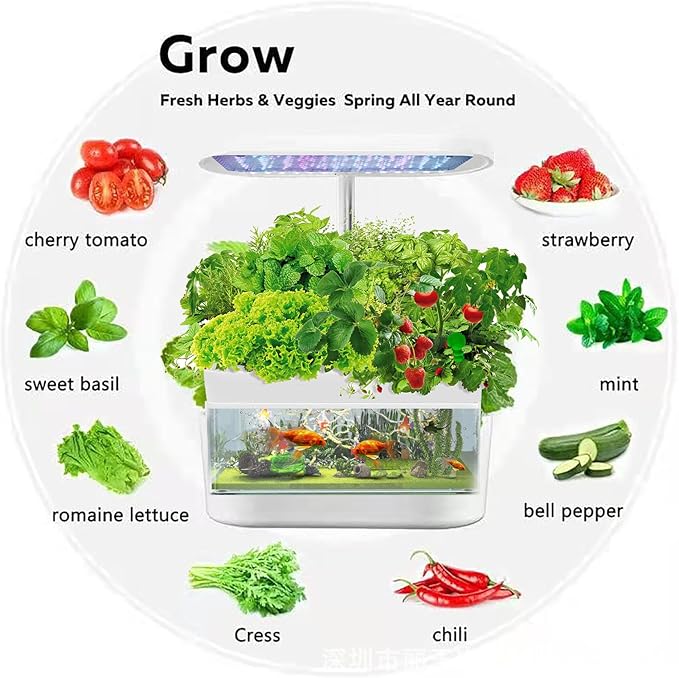 Hydroponics Growing SystemIndoor Herb Garden Kit 12 Pods Hydroponics Growing Systemfor Indoor Herbs Fruits and Vegetables