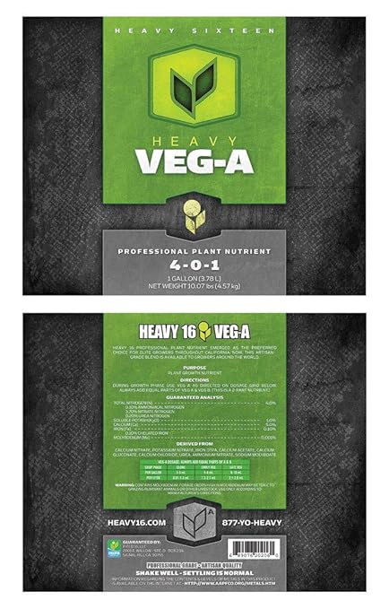 Veg A - 4 Liter - Veg Nutrient - NPK 5-0-1 - VEGA4L