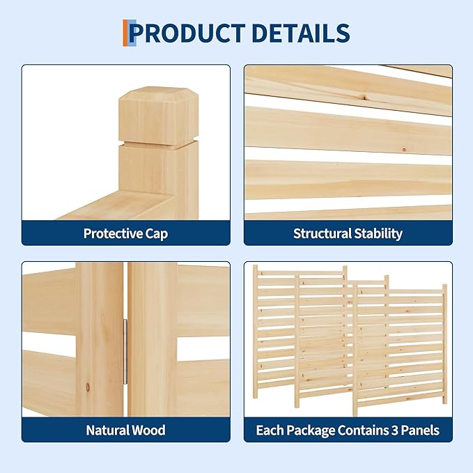 2-Panel Outdoor Privacy Screen with Planter Box 33X40 Wooden Fence Cover for Patio &amp Garden Perfect for Hiding AC Units Trash Cans Pool Pumps &amp Equipment Natural Decorative Backyard Div