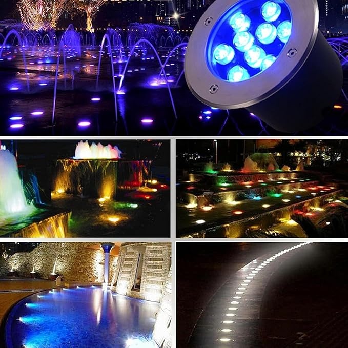 Underwater Pond Light Ground Landscape LightLED Underground LightsRing Fountain LightsUnderwater Landscape Spotlight(Warm White3W(12v))