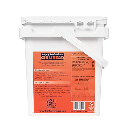 Chilihead Formula - All-in-One Fertilizer for Peppers &amp Chilies with Balanced Nutrition - Water Soluble Plant Food for Bold Harvests &amp Thriving Plants - 5 LB Pail