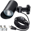 Kiven Plug in LED Indoor/Outdoor Waterproof Spotlight with 9.84 FT Plug-in Cord 5 Watts Black Plug in Accent Light with Vinly Siding Hooks for Plants Porch GardenVinly Siding(Warm White)