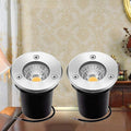 2PCS Underground Light LED - LED Beam Spotlight Outdoor Embedded LEDs Spotlight IP65 Waterproof Embedded Underground Lamp COB Underground Lamp Landscape VilYellow 3W(24V)