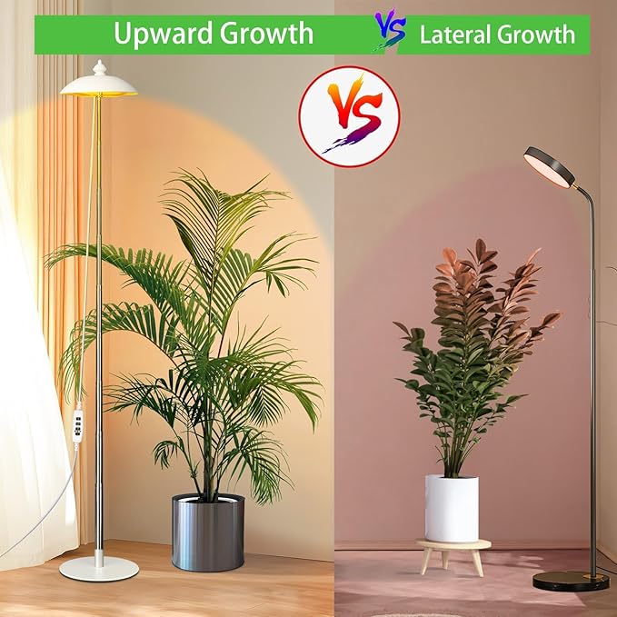 LED Floor Grow Lights for Indoor Plants Corner Stand Full Spectrum Plant Growing Lamp 10 Dimmable Levels Auto 3/6/9/12H Timer Grow Light Height Adjustable for Large Tall Plants (Have Base)