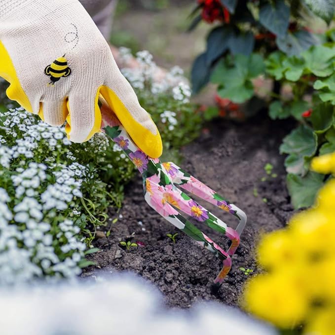 Gardening Gifts for Women3 PCS Floral Print Gardening Tools Pink Include Hand RakePruner and Trowel Pink Exquisite Packaging Garden Gifts for Mom and Ladies