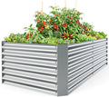 Ohuhu Metal Raised Garden Beds for Vegetables 6x3x1.9 FT Heightened Extra-Large Reinforced Galvanized Steel Raised Boxes Heavy Duty Outdoor Planter Box for Seedling Growing Flowers Herbs Succulent