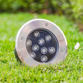 Outdoor LED Landscape Lights - 12V Low Voltage Recessed Spotlight IP67 Waterproof Garden Floor Lamp (White 12W Blue 9W)