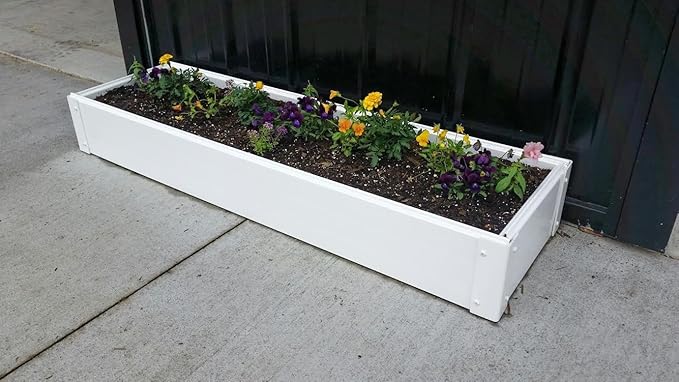 1 x 4 Stack-able White Vinyl Raised Garden Bed