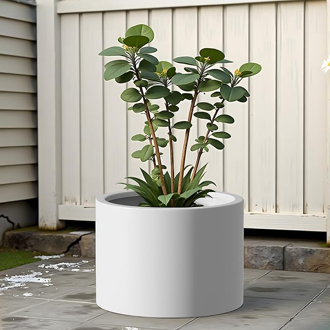 Heavy Duty Corten Steel Round Raised Garden Bed Kit 15.5 Dia. x 20 H. Pre Rusted Metal Planter Box for Vegetables Flowers Herbs White Ideal for Outdoor Gardening