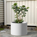 Heavy Duty Corten Steel Round Raised Garden Bed Kit 15.5 Dia. x 20 H. Pre Rusted Metal Planter Box for Vegetables Flowers Herbs White Ideal for Outdoor Gardening