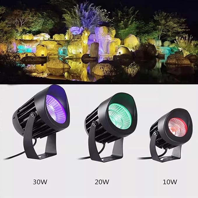 Outdoor Spotlights - LED Floodlights Spotlight Led Beam Light IP65 Waterproof LED Tree Lights COB Garden Villa Courtyard Lawn Lights Park Exterior Wall Landscape Lights(Blue30W(220V))