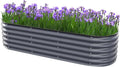 Oval Raised Garden Bed for Outdoors - 6.5X2X1.4 FT Galvanized Planter Raised Beds Metal Planter Box for VegetablesFlowers Herbs and Succulents(Deep Gery)