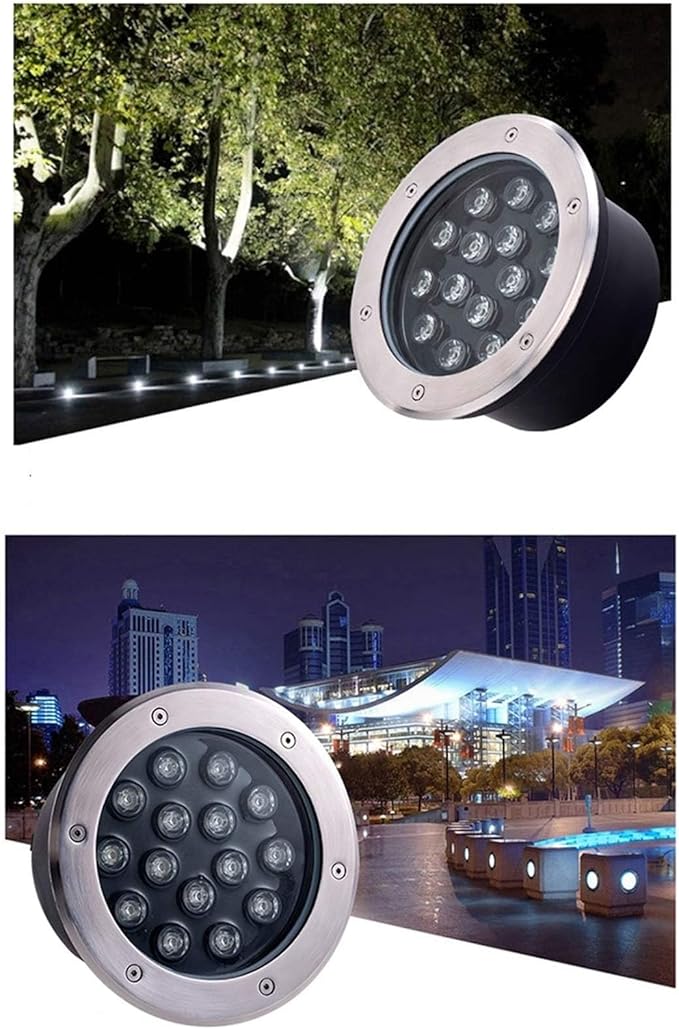 Outdoor Buried Lights - 24V LED Landscape Lights Underground Light Waterproof IP67 Spotlight Recessed Round Floor Lamp Use Can Illuminate The Channel(Green12W)