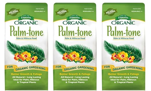 Espoma Organic Palm-Tone 4-1-5 Natural &amp Organic Plant Food 4 lb. Bag Organic Fertilizer for Palm Hibiscus &amp Tropical Plants - Pack of 3