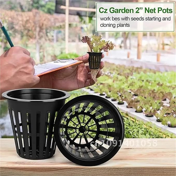 Net Pots for Hydroponics 40PCS 3 Inch Black Hydroponic Net Pots - Wide Lip Slotted Mesh (Orchid Growing/Soilless Use)