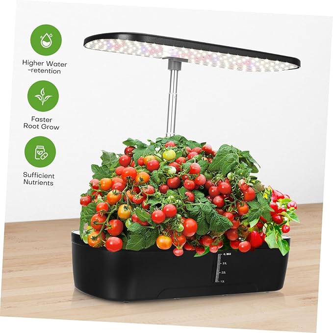 GANAZONO 1 Set Indoor Hydroponics Growing Kit with Automatic Watering Fertilization and Temperature Control Compact Planting for Spaces and Home Gardening