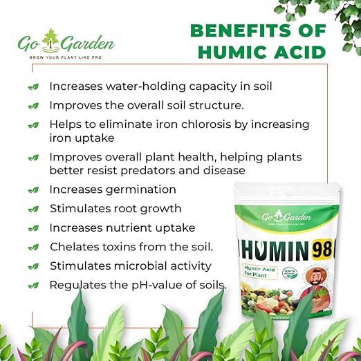 Go Garden Humic Acid for Plants (Humic Acid 98%) - Natural Plant Growth Stimulator - Organic Plant Food 450 G