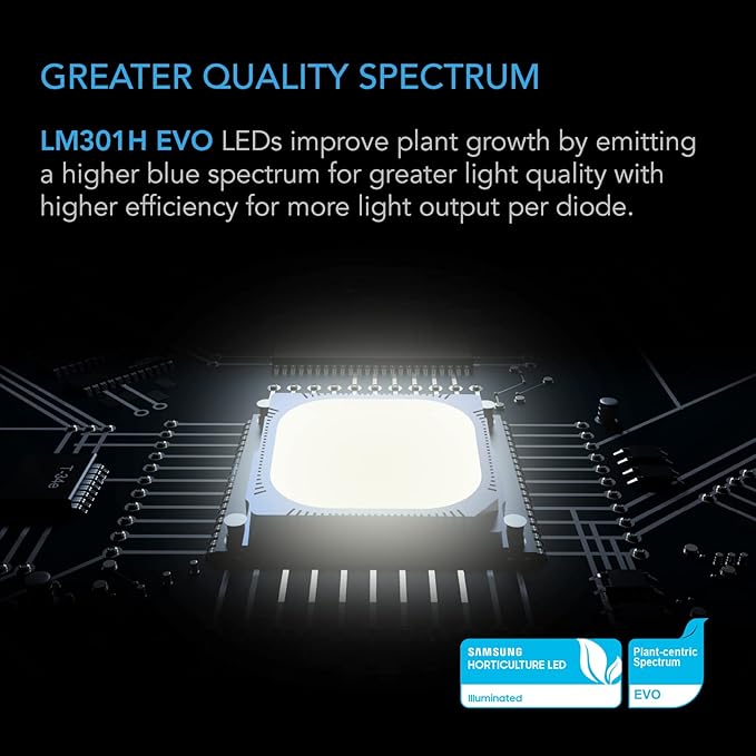 AC Infinity IONFRAME EVO3 Samsung LM301H EVO Bar LED Grow Light 2x4 840 Diodes with Schedule Controller 280W Full-Spectrum Commercial Plant Lights for Indoor Growing in Grow Rooms &amp Greenhouse