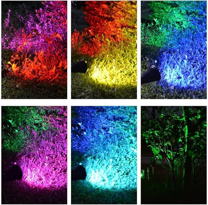 Generic Solar Landscape Lights 7 LED Solar Spotlights 2 in 1 Waterproof Security Light Solar Lights Outdoor (Pink)