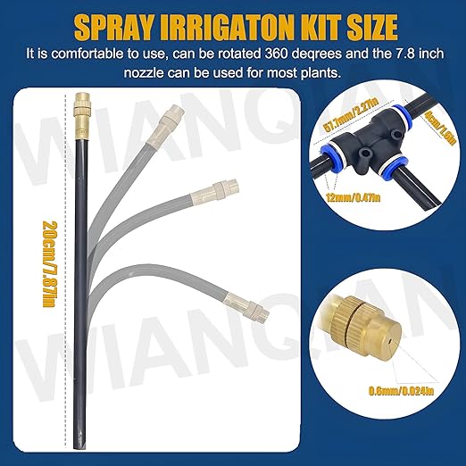 Automatic Drip Irrigation System Automatic Irrigation Equipment Set Automatic Drip Irrigation Kit Suitable for 1/2 and 3/4 Faucets Full Coverage Smart Timer 1Sec - 300 Min 50m