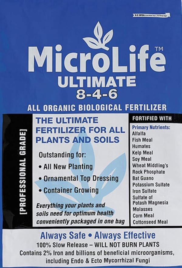 MicroLife Ultimate (8-4-6) Professional Grade Granular Organic Fertilizer for All Vegetables Flowers Trees and Bushes 7 LBS