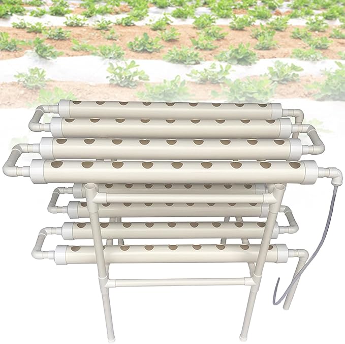 Hydroponics Grow Kit 72 Holes 2 Tier Hydroponics Kit PVC Hydroponics Systems Soilless Hydroponics Systems110V