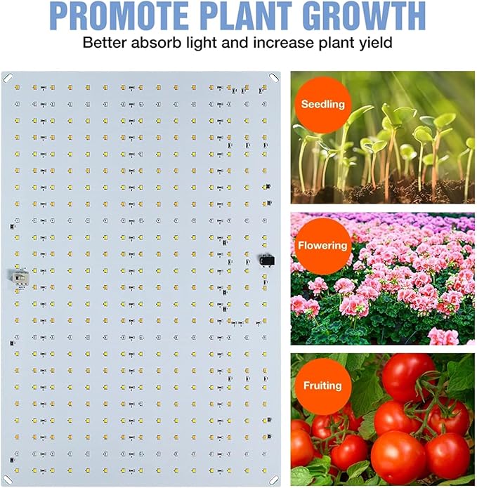 LED Grow Lights 1000W Full Spectrum Grow Light for Indoor Plants LEDs Growing Lamp Ultrathin Panel Phytolamp for Plants Seeding Veg &amp Bloom High PPFD360 LEDs