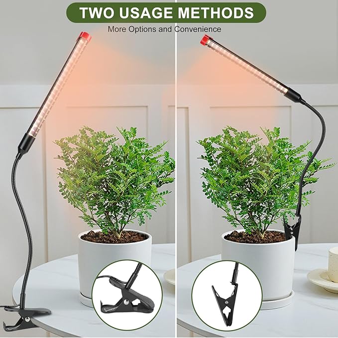 Game Changer! FECiDA 2026 4Pack 9 Watt Power Draw NO Need Adapter Clip Grow Lights for Small Indoor Plants Bonsai 4/8/12H Timer Enough Bright Like Sun for Your Plants