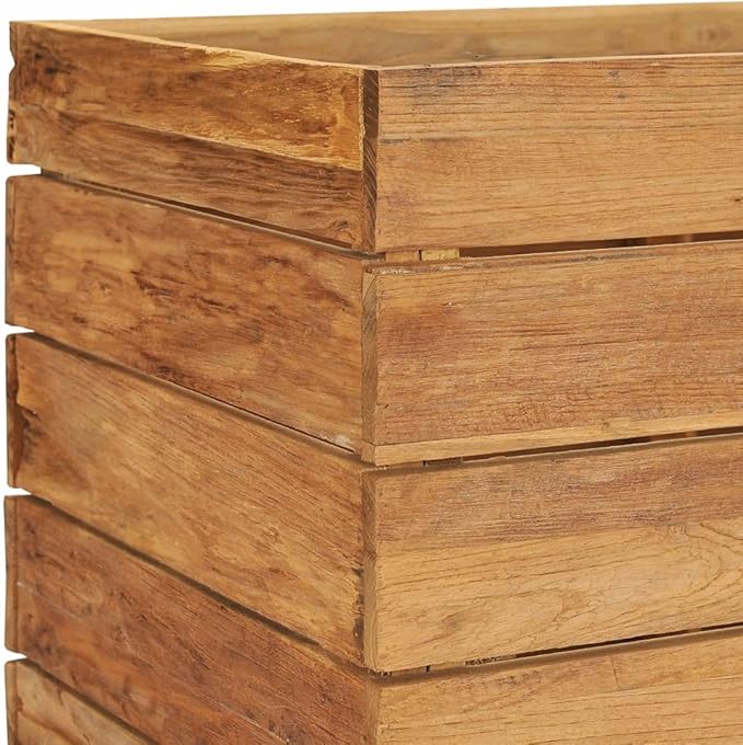 Elevated Garden Bed Planter Box | for Organic Herbs Vegetables Plants Flowers | Outdoor Planters Raised Bed 119.6x15.7x28.3 Recycled Teak and Steel [Lightning Shipping]