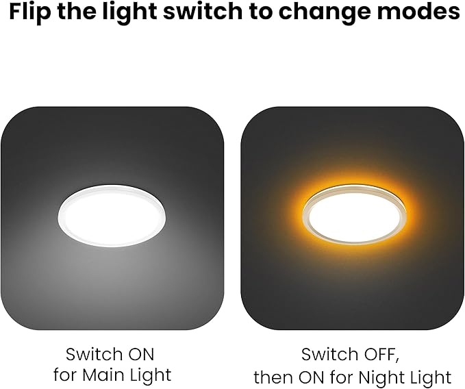 Feit Electric 11 Round LED Flat Panel Light Adjustable White 5 Color Temperatures Night Light Mode Dimmable Slim Profile with Interchangeable Magnetic Frames FP11RT/5CCT/NL/WH