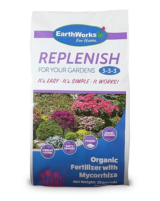 EW4H Replenish (3-3-3) Organic Fertilizer Lawn &amp Garden Starter for All Plants Flowers Vegetables and Sod 25 lb Bag