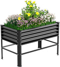Galvanized Raised Garden Bed with Legs48×24×32in Large Metal Elevated Raised Planter Box Raised Garden Bed600lb Capacity with Drainage Holes for Vegetables Lawn Green Flowers Fruits Terrace