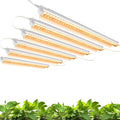 Monios-L Led Grow Lights for Indoor Plants Full SpectrumT8 2FT 144W(6x24W) High Output Growing Strips for SeedlingsSunlight Replacement with Reflectors 6-Pack