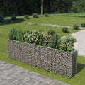 Gabion Planter Raised Bed Outdoor Garden Galvanized Steel Wire Mesh Grid Stone Wall Flower Raised Bed for Vegetables Flowers Plants 141.7 x19.7x39.4
