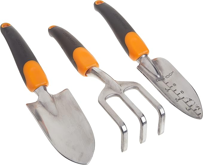 Fiskars 384490-1001 Ergo Garden Tool Set Regular Package Black/Orange
