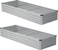 10x2x1ft(2 Pack) Galvanized Raised Garden BedOutdoor Planter Boxes Metal Patio Kit Planting Bed for Vegetables FlowersSilver