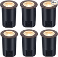 [6 Pack] CLOUDY BAY 9W LED Landscape Well Lights2700K/3000K/3500K/4000K/5000K SelectableLow Voltage 12V/24V Ground LightingWaterproof Outdoor In Ground Lights for UplightsBronze