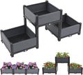 Plastic Raised Garden Bed Outdoor Raised Bed Planter Elevated Planter Garden Box for Vegetable/Flower/Herb Raised Planter Box for Balcony and Patio Gardening