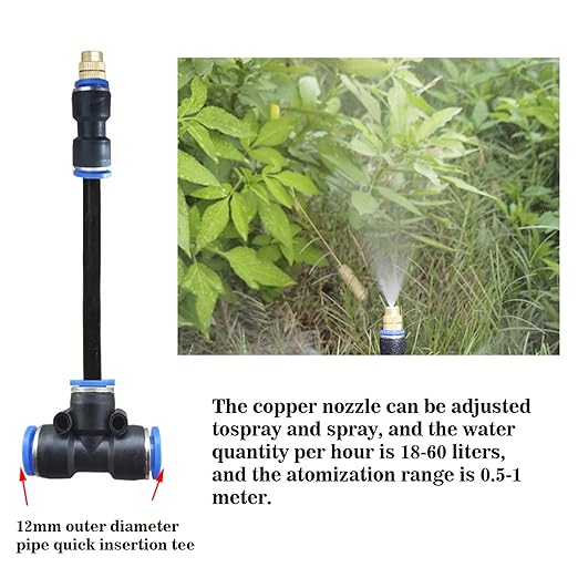 Update 98Ft Irrigation Copper Nozzle System Automatic Irrigation System with Replaceable 360°Bendable Sprayeratomizing Copper Nozzle for Watering System for Garden Plant Lawn Patio and Yard.(25)