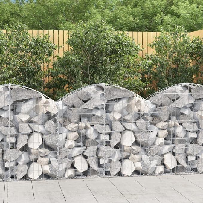 Gabion Basket Silver Galvanized Iron Rectangular Medium 39.4x39.4x11.8in Durable Outdoor Planter for Garden Beds Noise Reduction