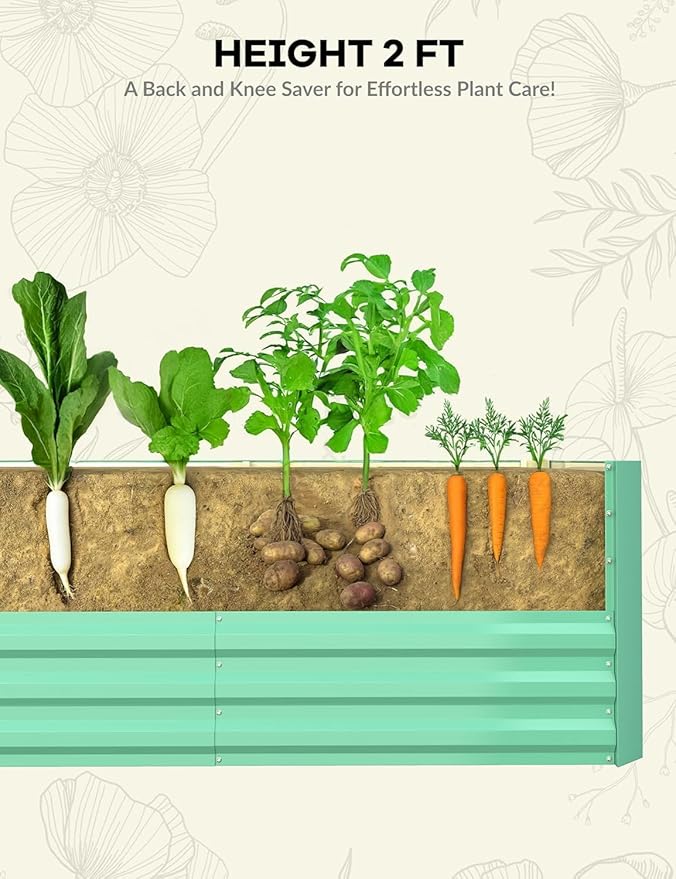 Metal Raised Garden Bed Outdoor Planter Box for Vegetable Deep Root Garden Planter Flowers Herbs Raised Bed Planter