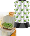 Hydroponics Tower Hydroponics Growing Tower for Indoor Herbs Aeroponic Garden Tower for Growing Herbs Fruits VegetablesWhite-48holes