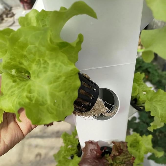 Hydroponic Tower for Garden Pot Moisturizing Pump/Timer/Adapter Cultivation Kit for Herbs Fruits and Vegetable Pots 24 Holes // 1 Piece