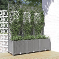 Light Grey Rectangular Garden Planter for Climbing Plants Durable Polypropylene 47.2 x 15.7 x 53.5 Inch Indoor Outdoor Use