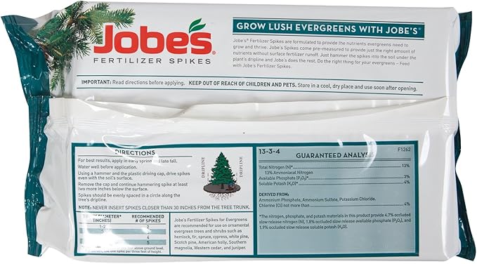 Jobe's 1611 Evergreen Outdoor Fertilizer Food Spikes 15 Count