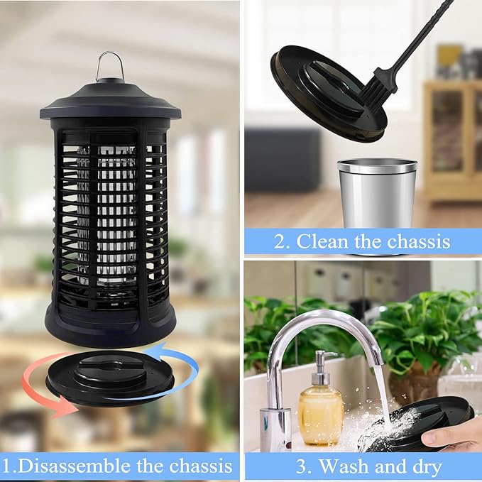 Electric Bug Zapper Indoor/Outdoor 4200V High Powered Mosquito Zappers Killer Waterproof Insect Fly Swatter Zapper Mosquito Trap Outdoor Fly Traps Insect Killer for HomeGardenBackyard Camping